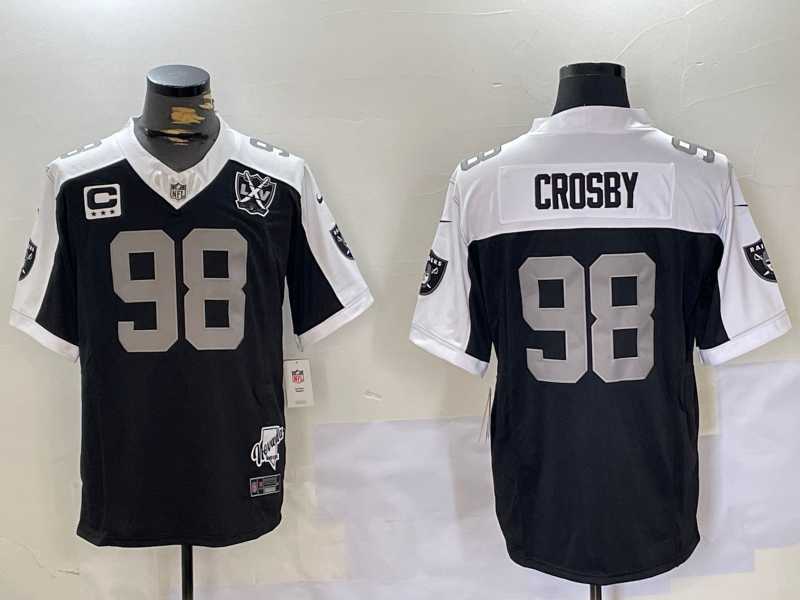 Men%27s Las Vegas Raiders #98 Maxx Crosby Black Thanksgiving 2024 FUSE Vapor 65th Limited Stitched Jersey Dzhi->las vegas raiders->NFL Jersey